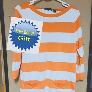 🔹3/$15🔹  Orange and white striped tunic